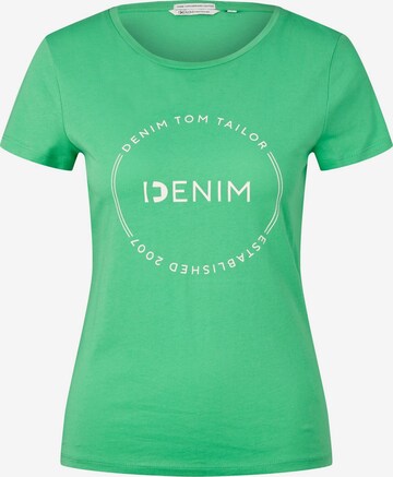 T-shirt TOM TAILOR DENIM en vert : devant