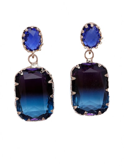 AVANT-GARDE PARIS Boucles d'oreilles 'Miraa' en bleu, Vue avec produit