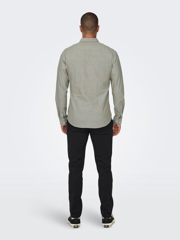 Only & Sons Regular fit Button Up Shirt 'ONSAlvaro' in Green