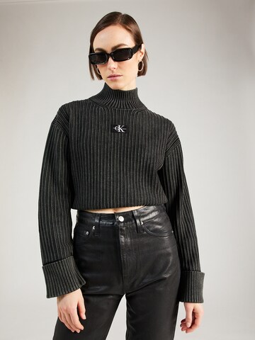 Pull-over Calvin Klein Jeans en noir : devant