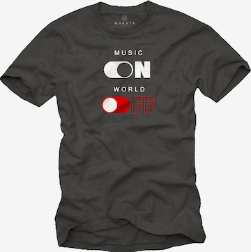 MAKAYA Shirt 'World Off' in Grey: front