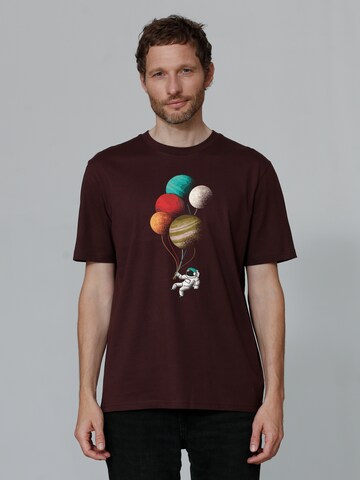 T-Shirt ' Balloon Spaceman ' Watapparel en rouge : devant
