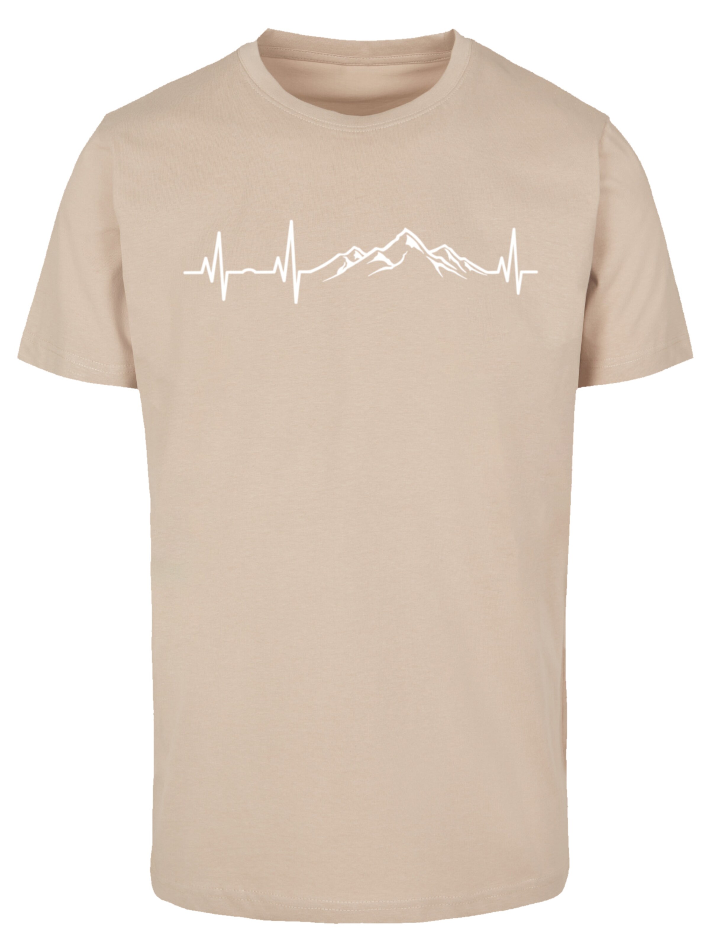 T-Shirt 'Mountain Heartbeat' F4NT4STIC en beige : devant