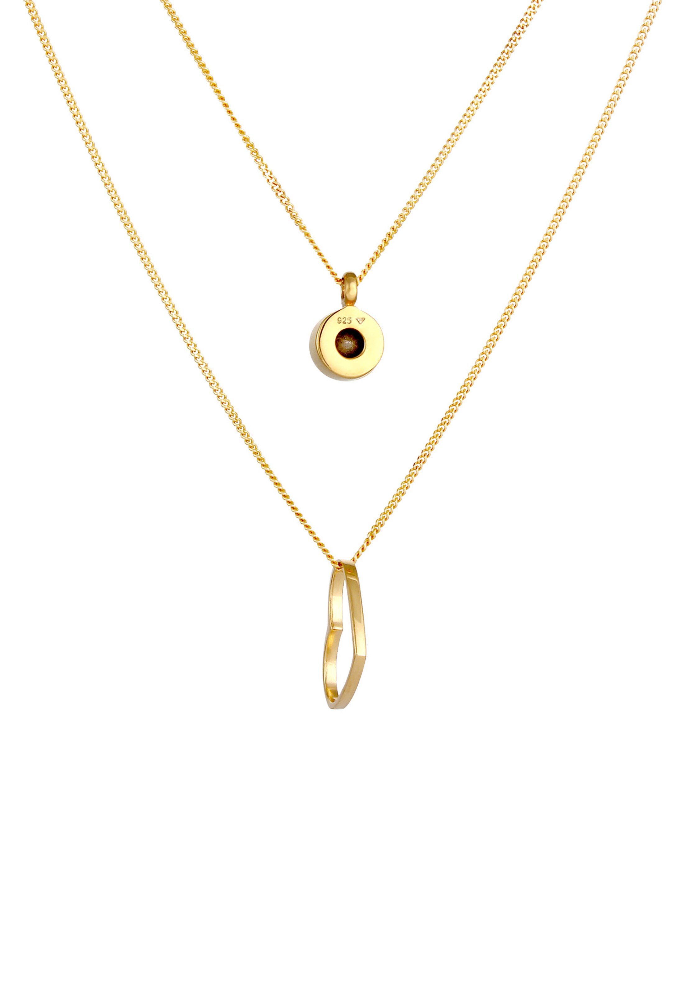ELLI Halskette Herz, Layer in Gold