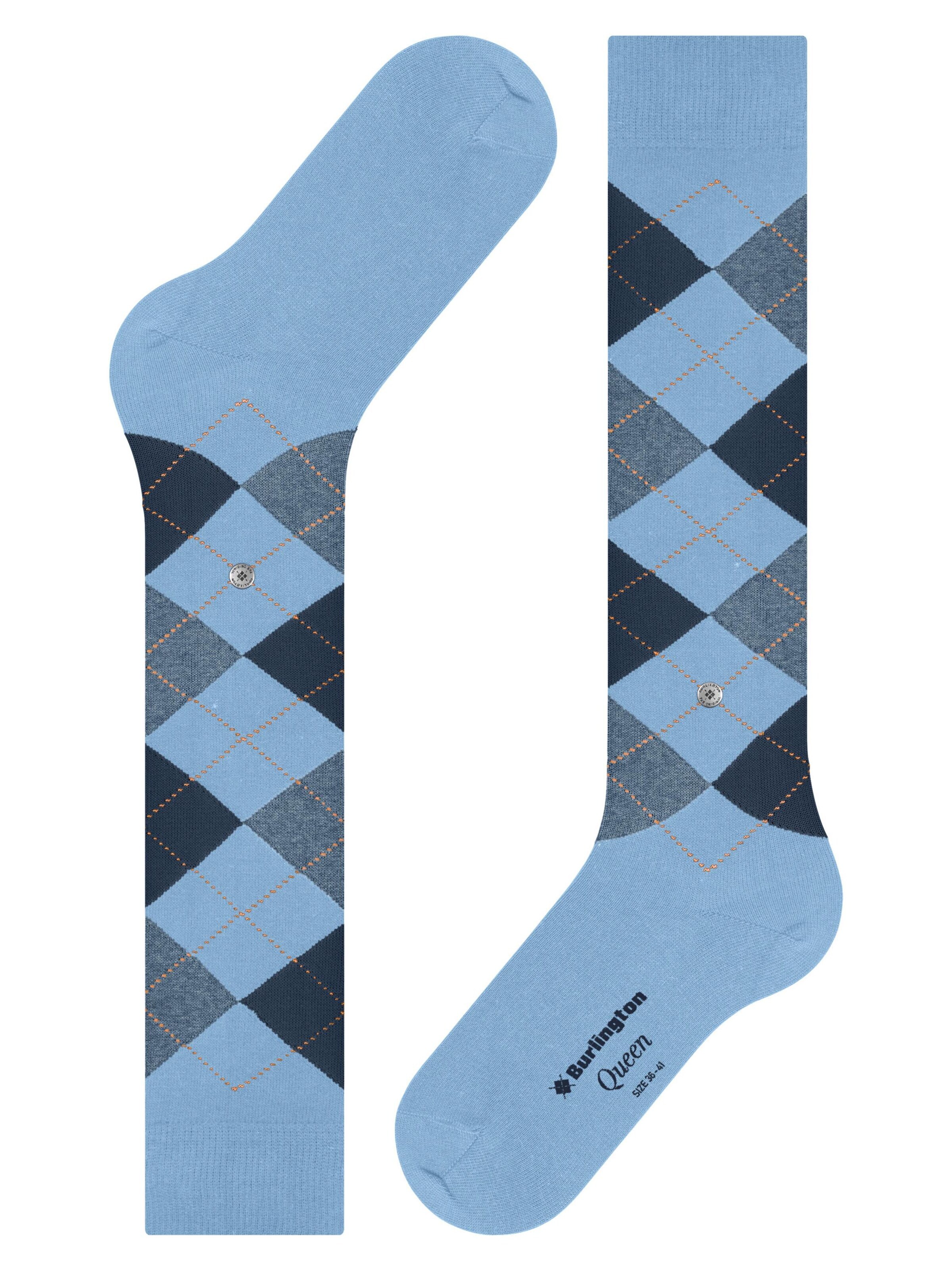 BURLINGTON Over the Knee Socks 'Queen' in Blue: front