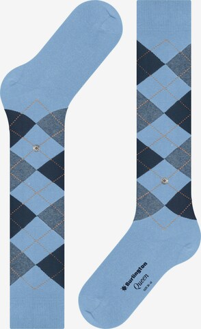 BURLINGTON Over the Knee Socks 'Queen' in Blue: front