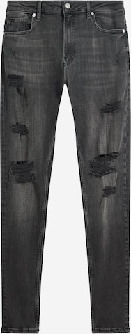 BershkaSkinny Traperice - crna boja: prednji dio