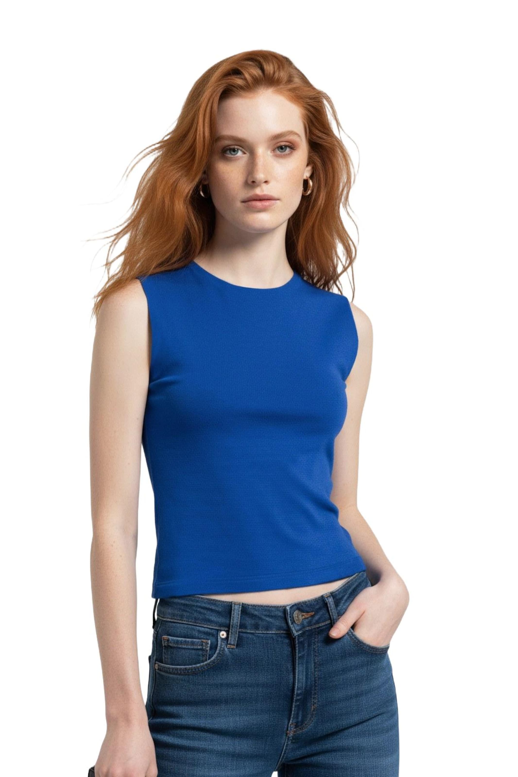 Alexa Dash Top in Blue: front
