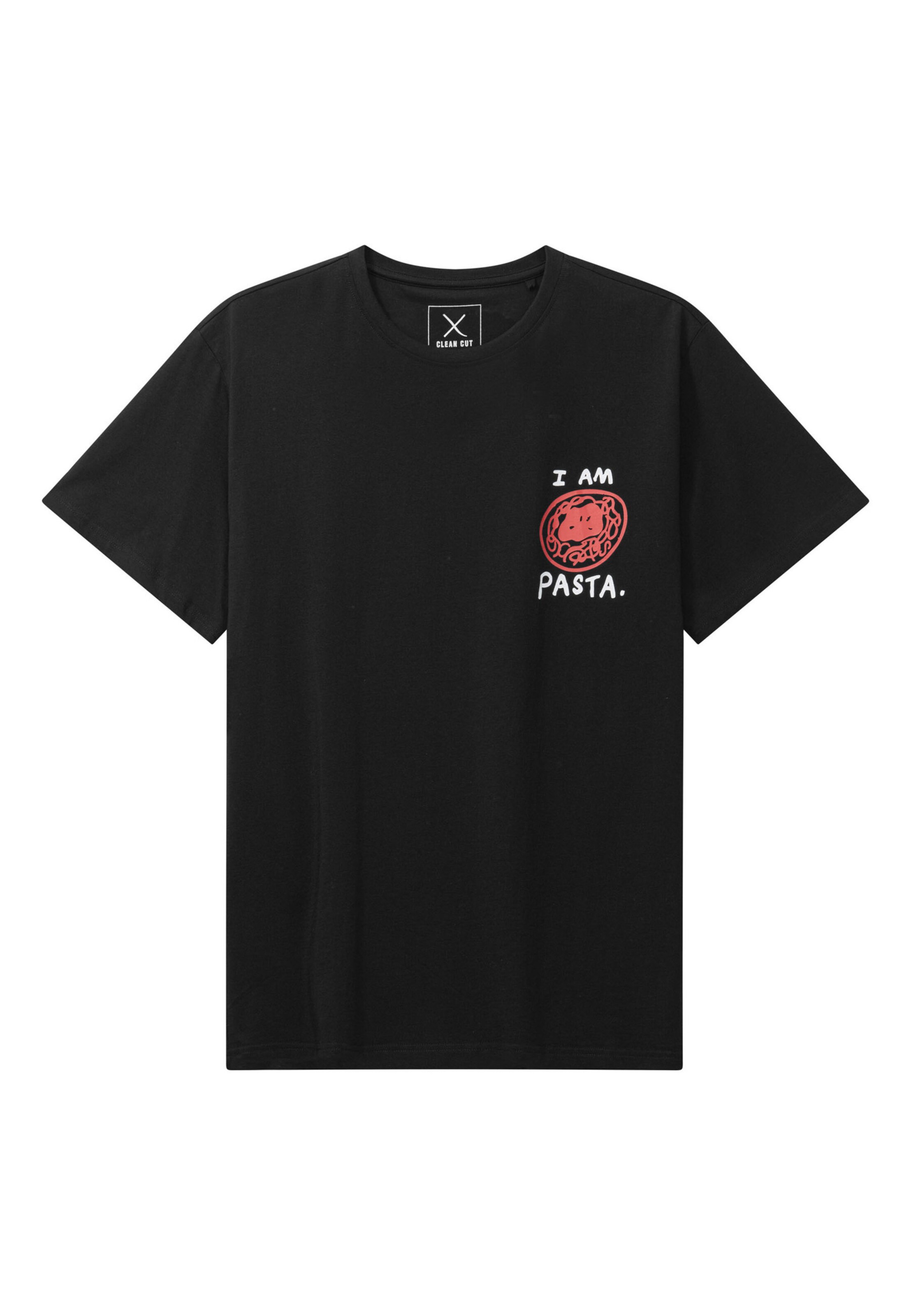 Clean Cut Copenhagen T-Shirt 'Pasta' in Schwarz: Vorderseite