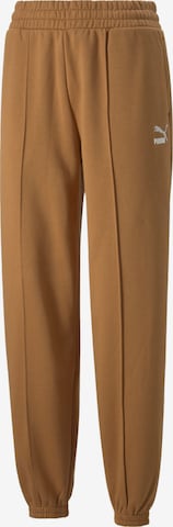 PUMA Tapered Workout Pants in Brown: front