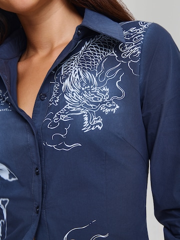 Camicia da donna di Ed Hardy in blu: frontale