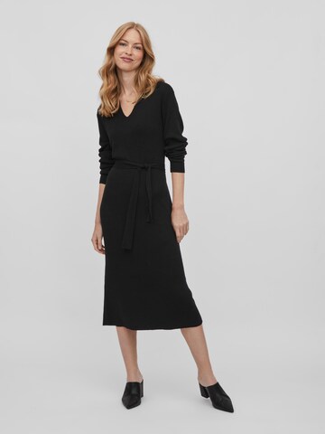 VILA Úpletové šaty 'Marla' – černá: přední strana