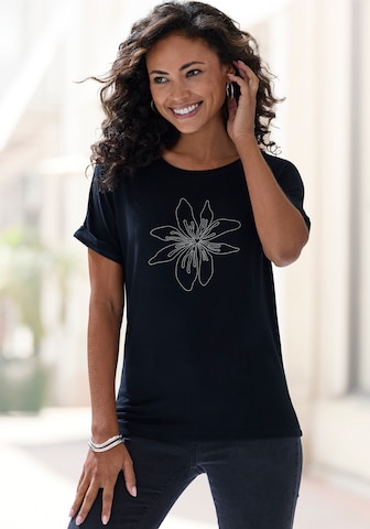 LASCANA T-Shirt in Schwarz: Vorderseite