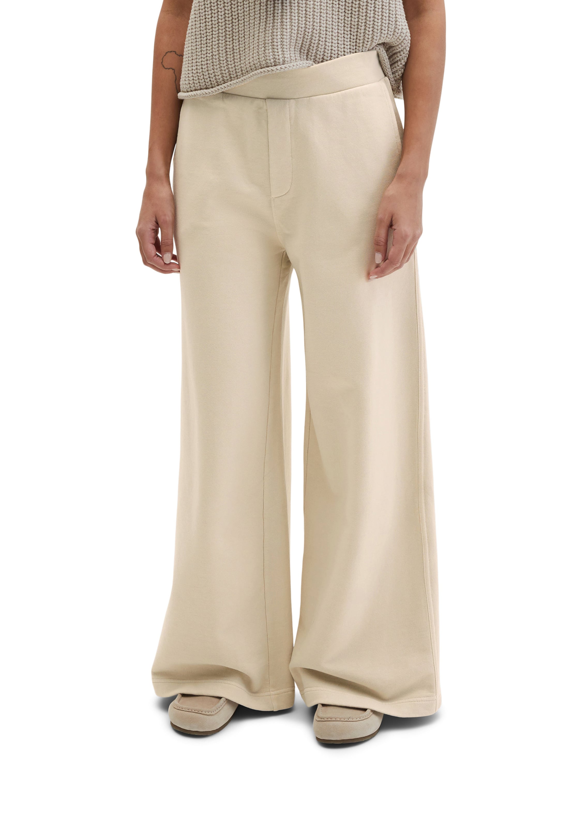 Marc O'Polo Wide Leg Hose in Beige: Vorderseite