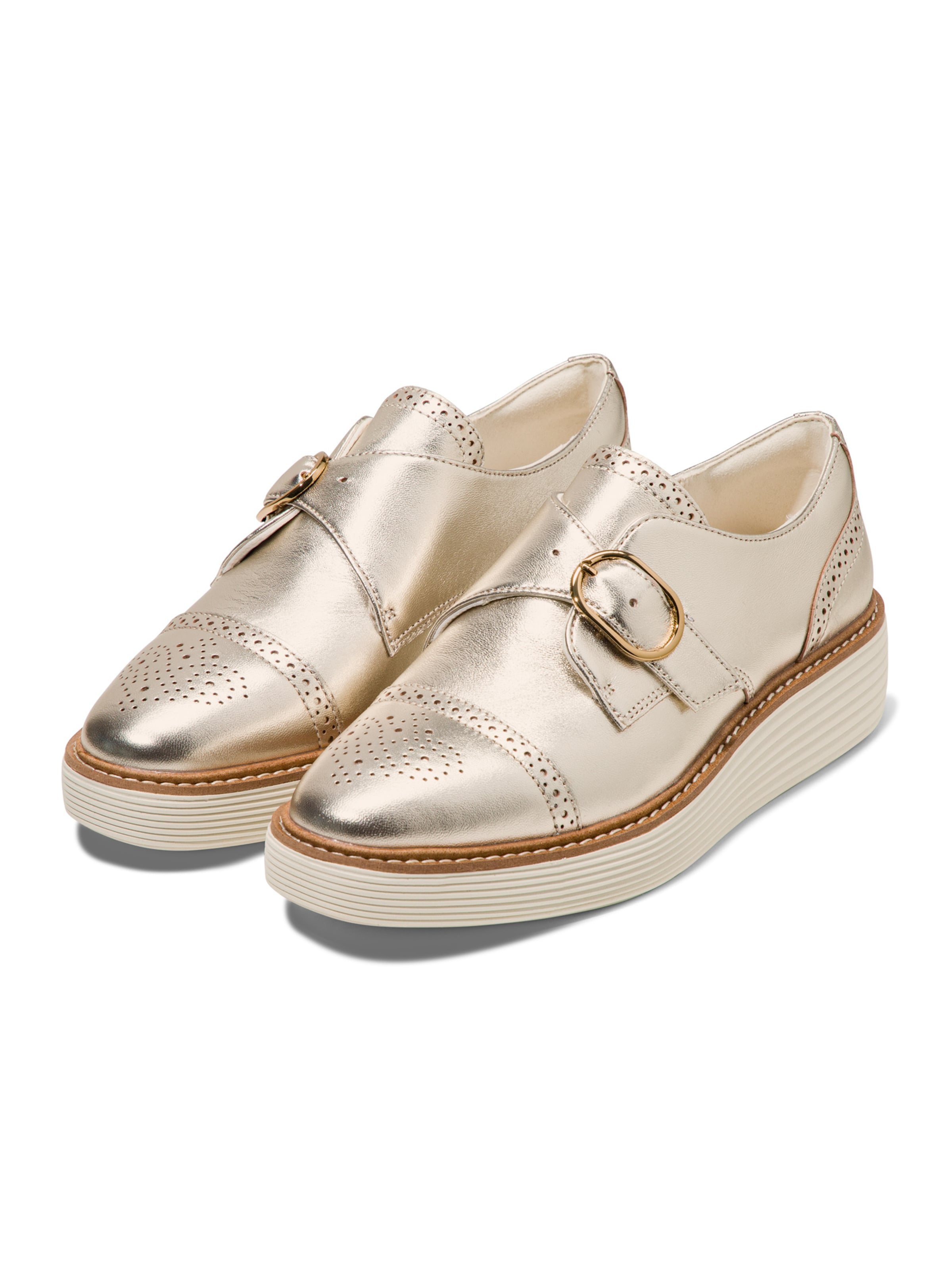 Cole Haan Slip-ons 'Originalgrand Monk Strap' in Gold: front