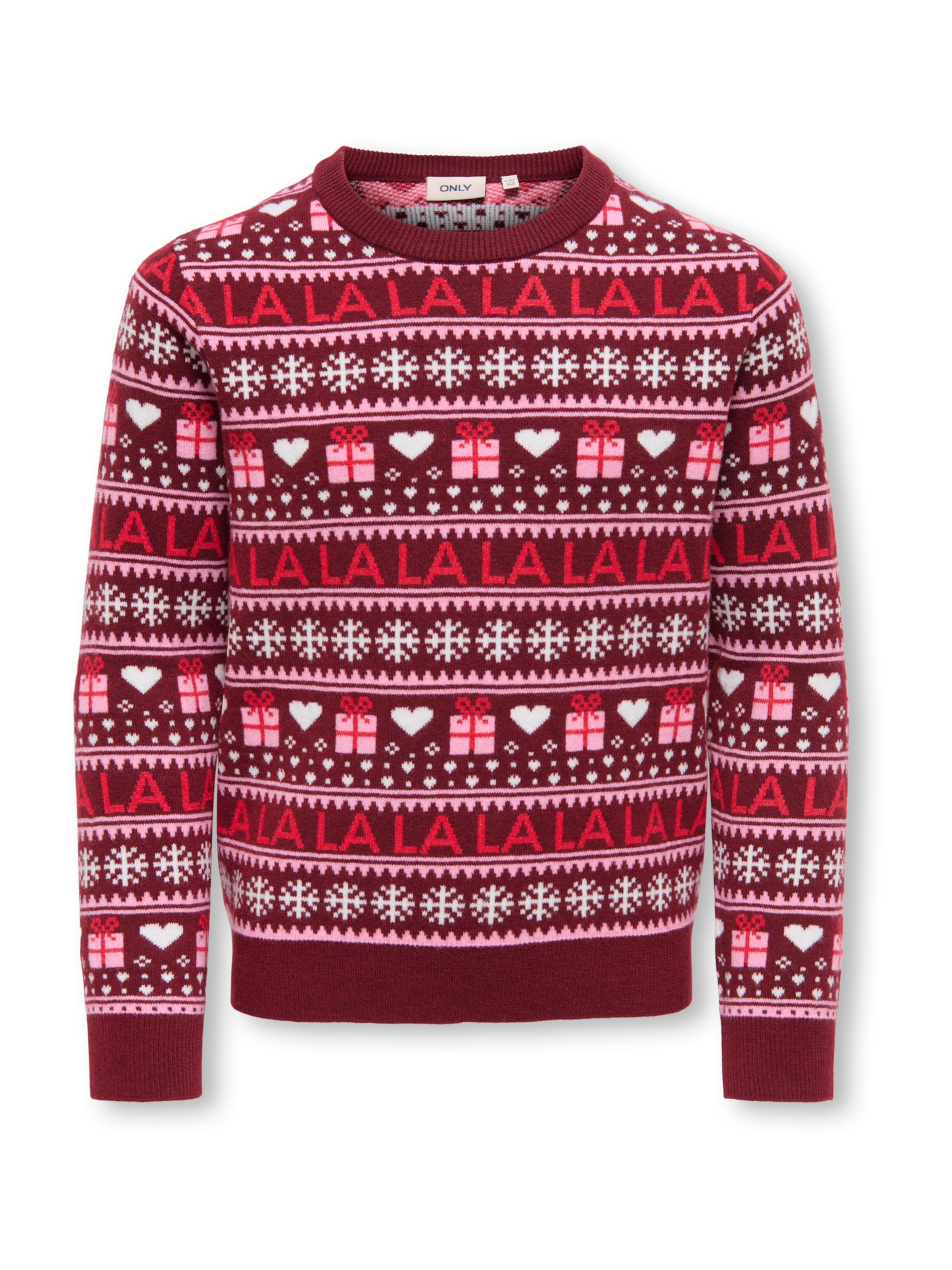 ONLY GIRLS Trui 'KOGXMAS PRESENT' in Rood: voorkant