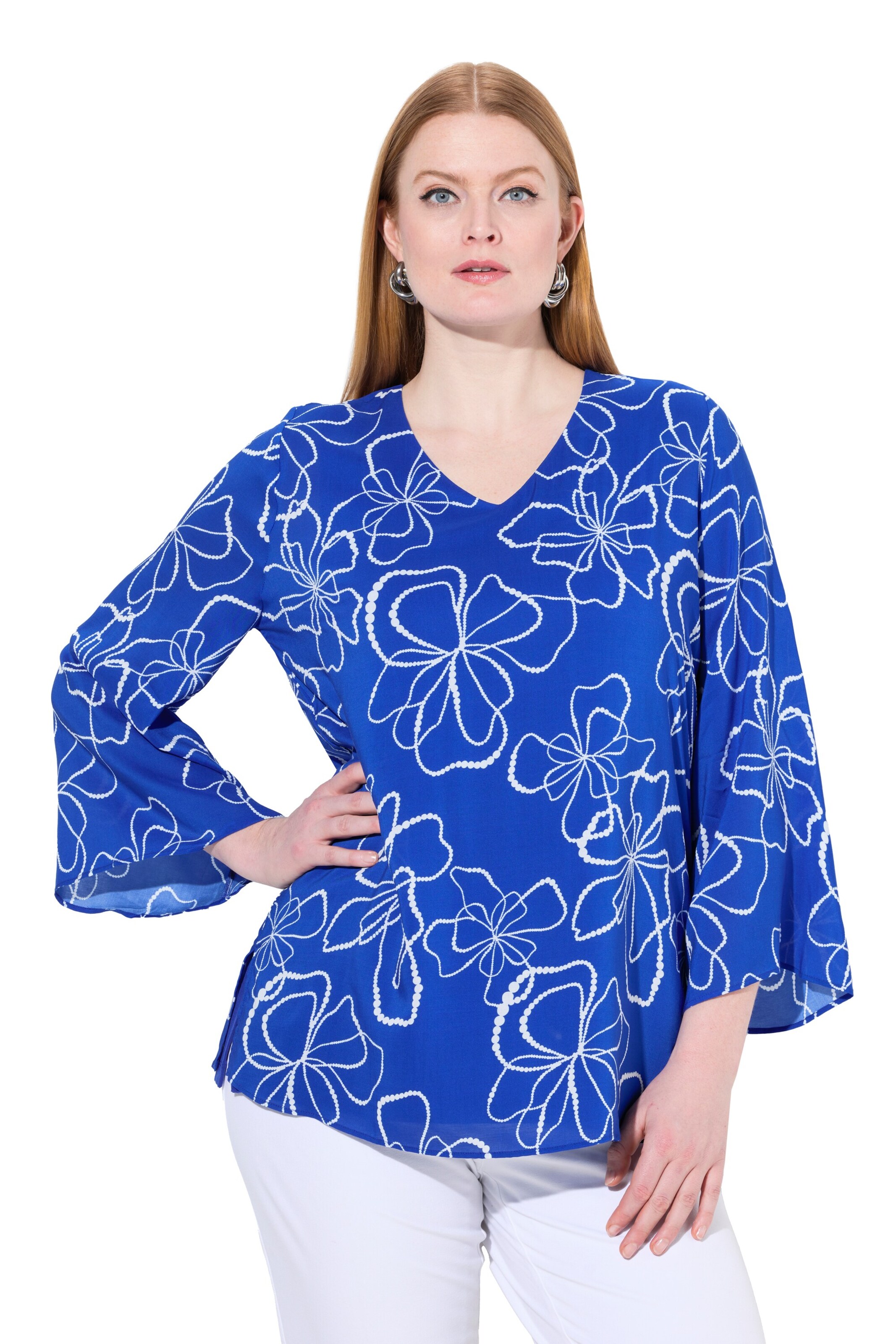 Ulla Popken Bluse in Blau: Vorderseite