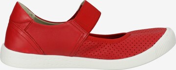 Softinos Ballet Flats with Strap in Red