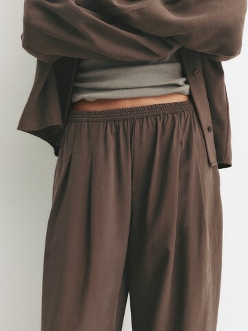 Pull&Bear Wide leg Trousers in Brown