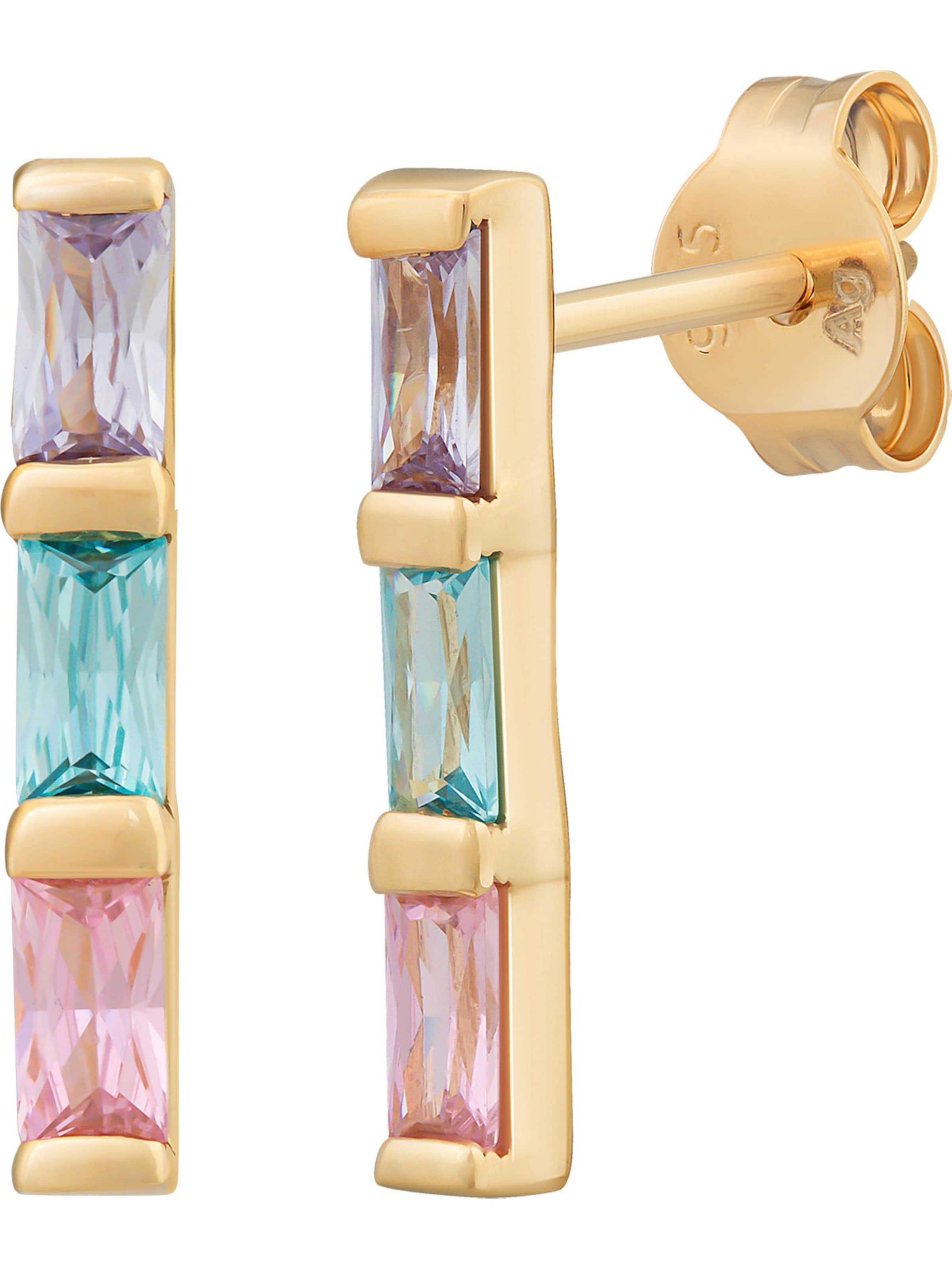 Boucles d'oreilles caï en or : devant