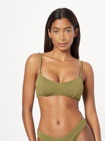 Seafolly - Soutien Bustier Top de biquíni em verde: frente