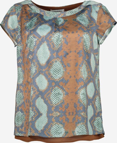 Lavard Bluse in blau / türkis / braun, Produktansicht