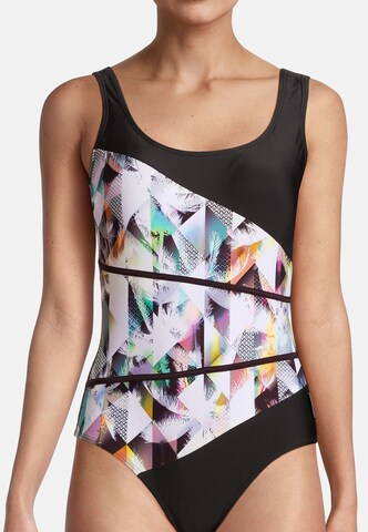BECO the world of aquasports Bustier Badeanzug 'Heavenly Palms' in Schwarz