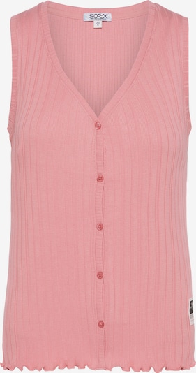 Soccx Geknöpftes Ripptop mit V-Ausschnitt in rot, Produktansicht