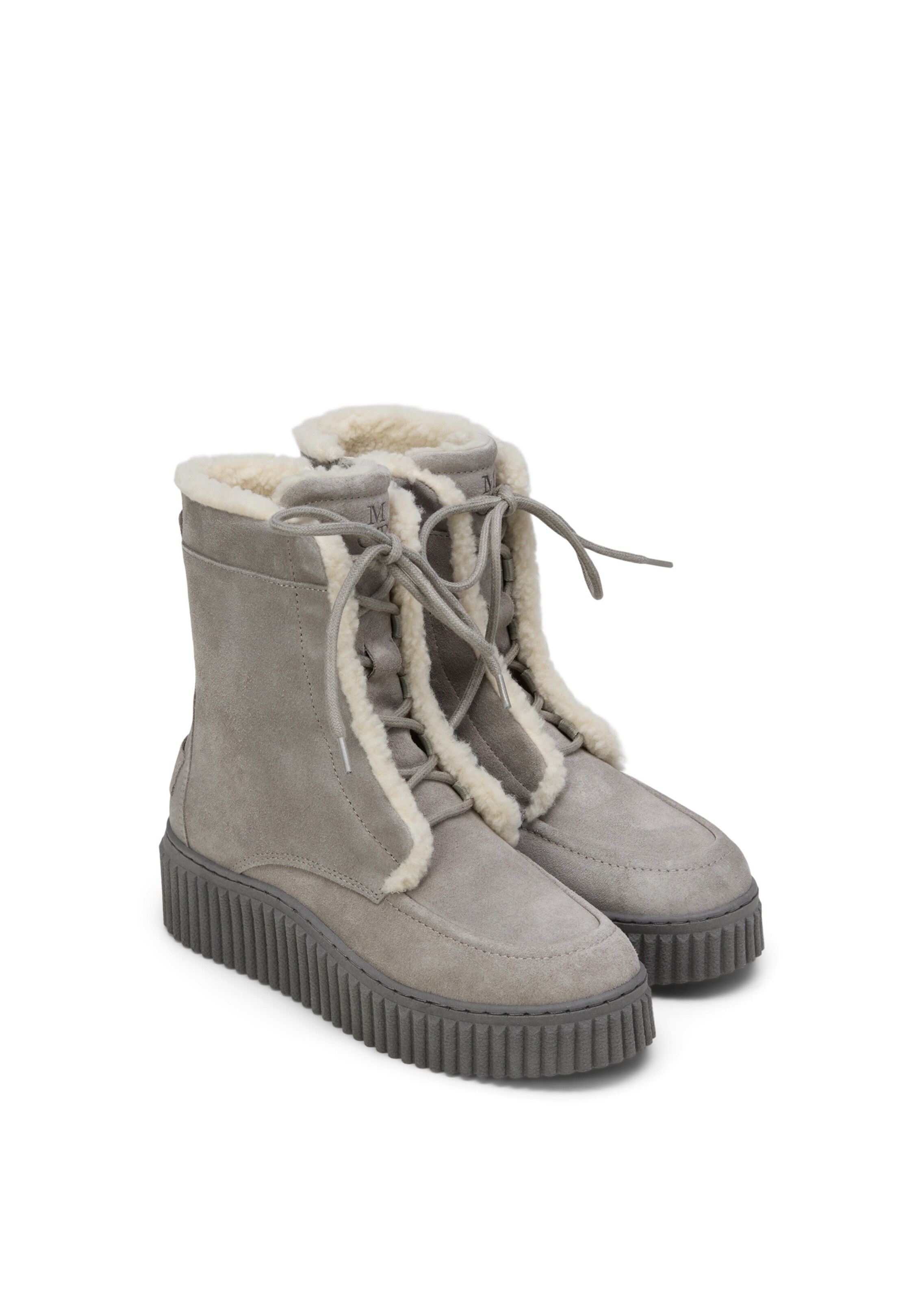 Marc O'Polo Lace-up boot 'Model Bianca' in Grey