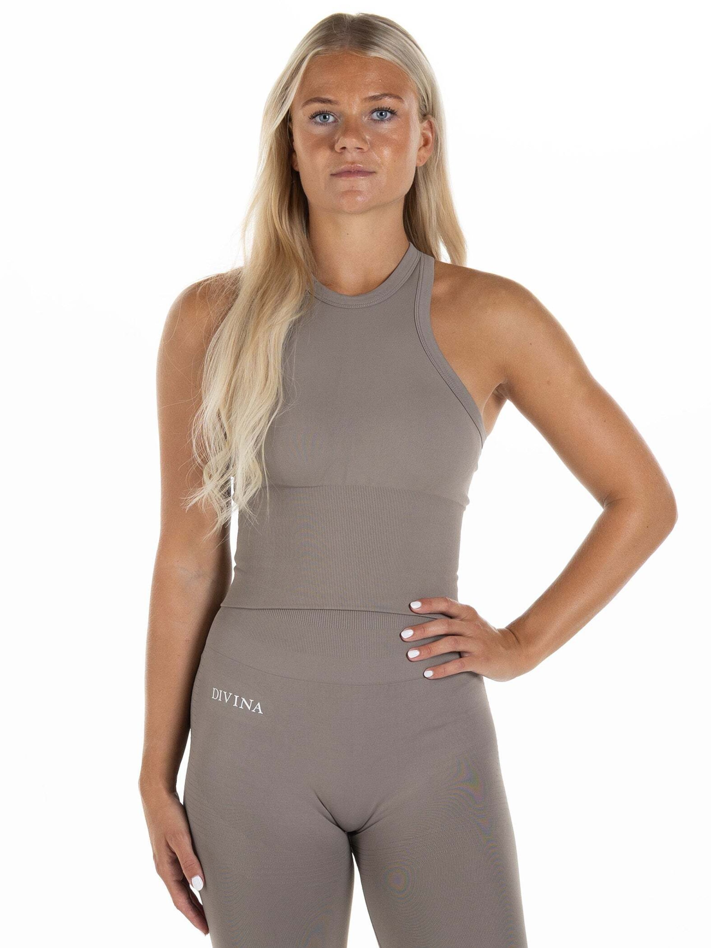 Divina Sporttop 'Sleek' in Braun: Vorderseite