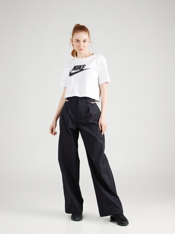 Nike Sportswear Wide leg Veckad byxa i svart