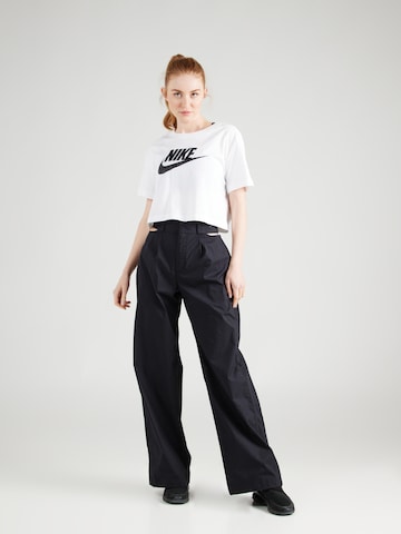 Nike Sportswear Wide leg Παντελόνι πλισέ σε μαύρο