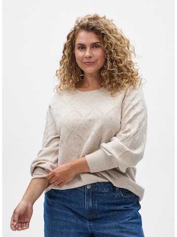 Pullover 'Casunny' di Zizzi in beige