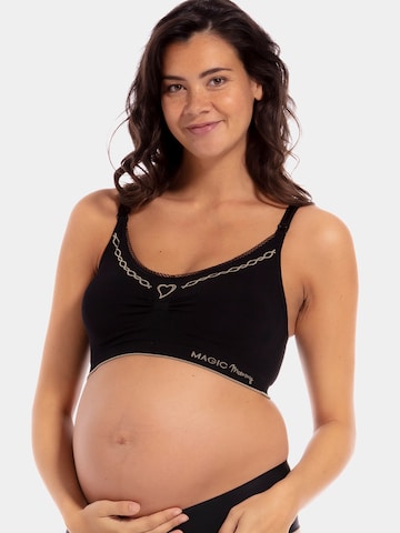 MAGIC Bodyfashion Szabványos Szoptatós melltartók 'Fancy Mommy Nursing Bra' - fekete: elől