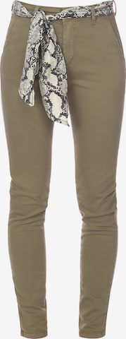 Le Temps Des Cerises Chino Pants 'DYLI 5' in Green: front