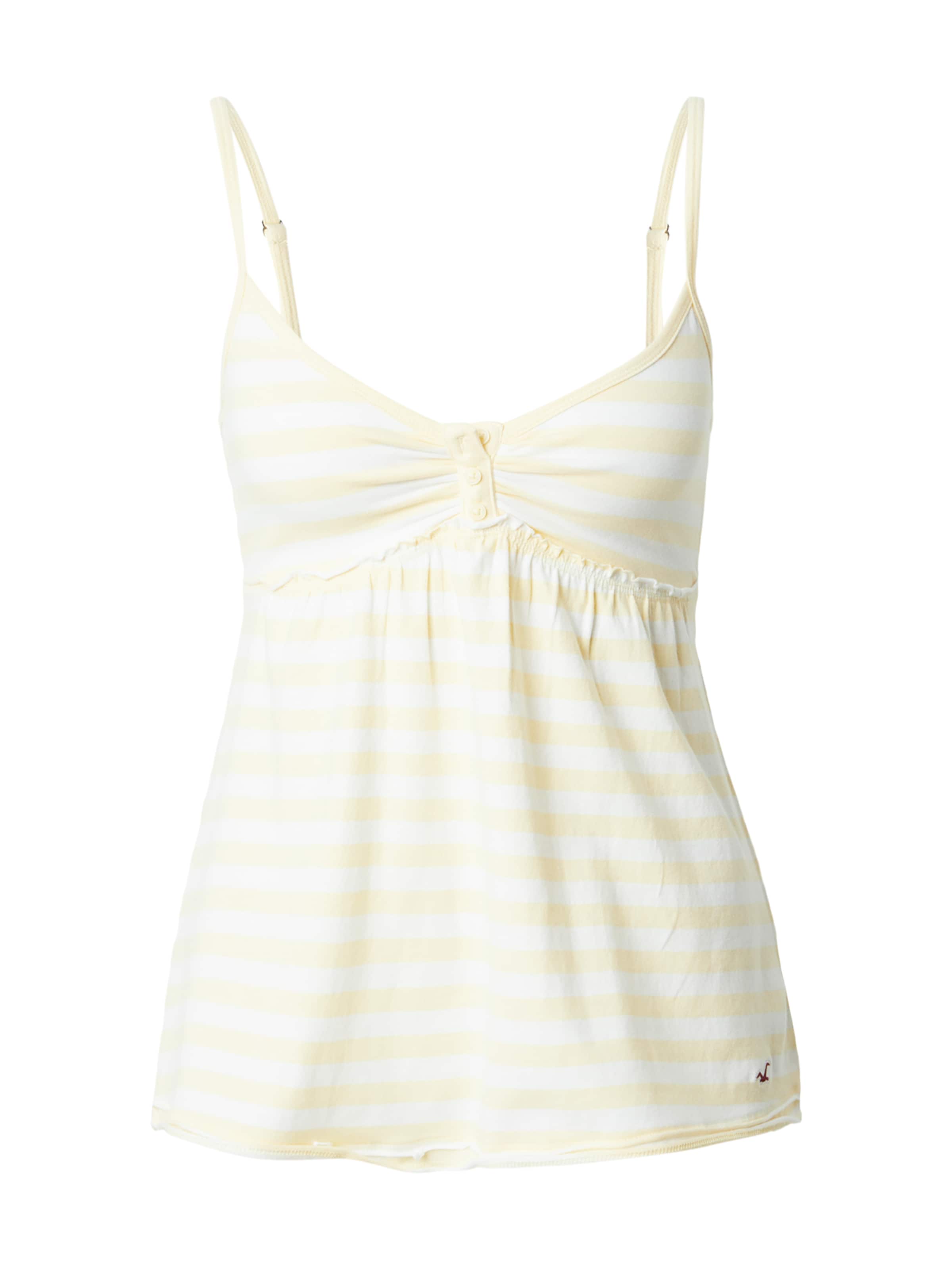 Top pe XS HOLLISTER pe galben deschis / alb, Vizualizare produs
