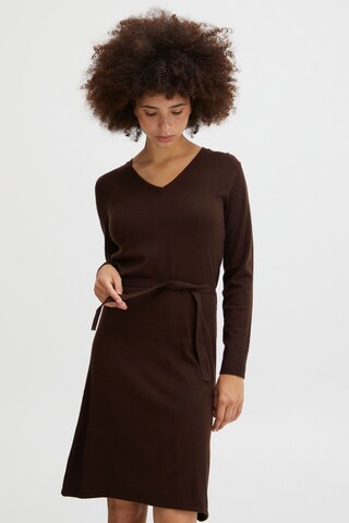 Robe 'Kava' ICHI en marron : devant