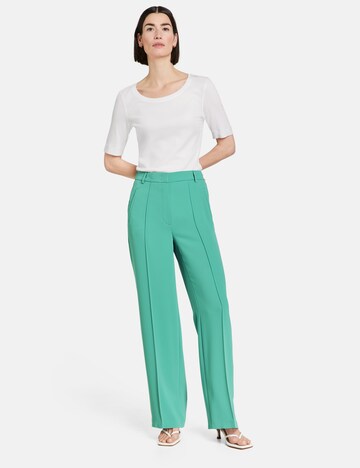 GERRY WEBER Zvonové kalhoty Kalhoty se sklady v pase – zelená