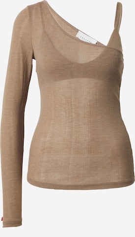 TOPSHOP Shirt in Beige: voorkant