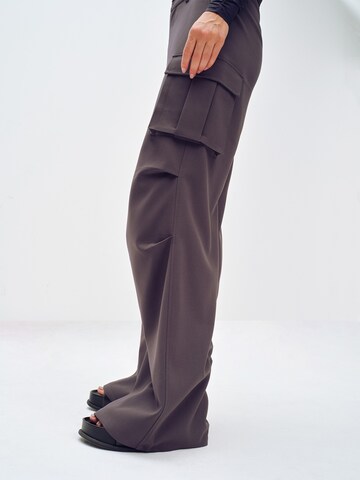 Loosefit Pantaloni cargo 'Dakota' di ABOUT YOU x Toni Garrn in grigio