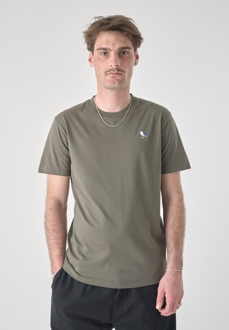 Cleptomanicx T-Shirt 'Embro Gull' in Grün: Vorderseite