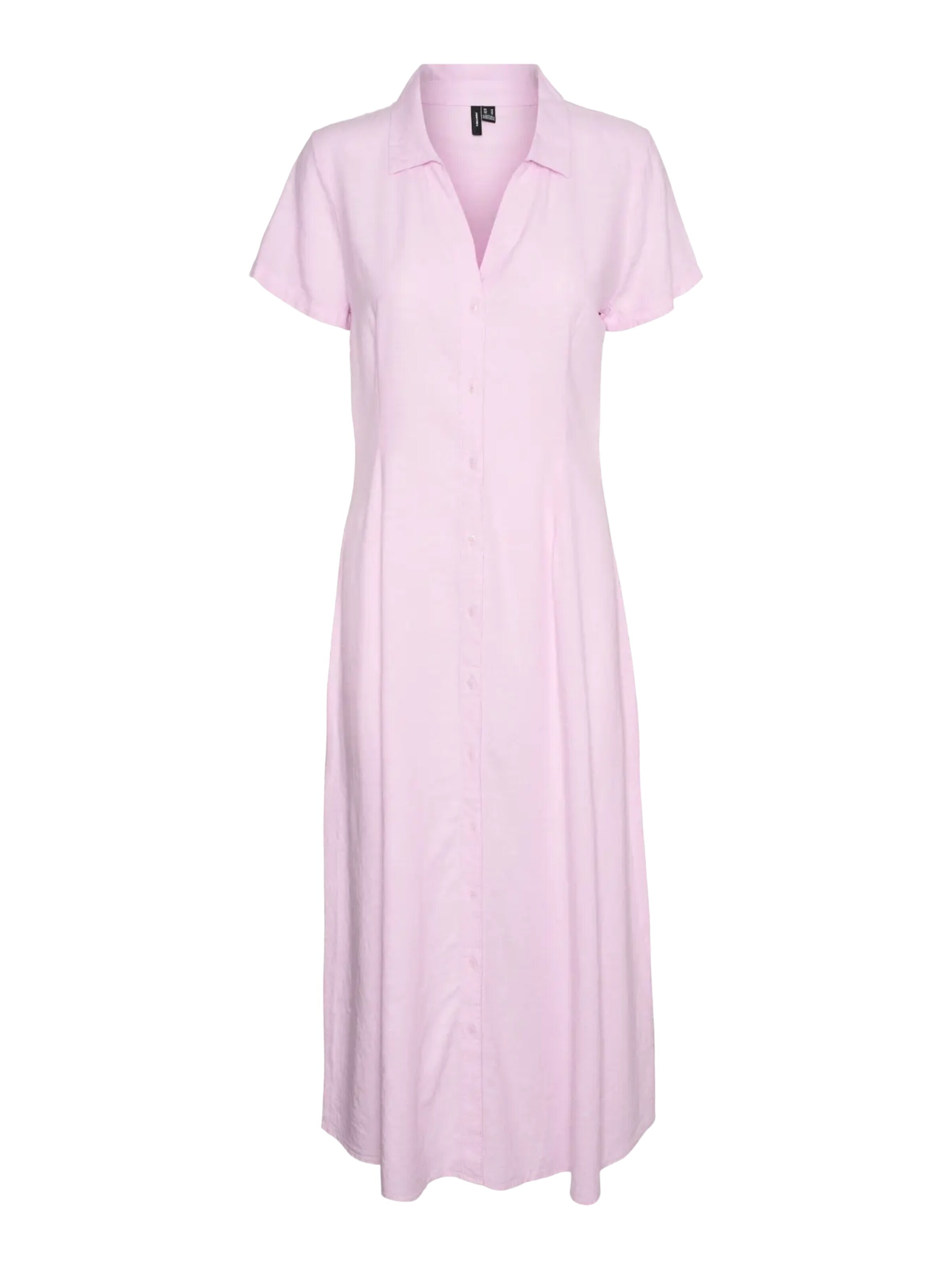 VERO MODA Jurk 'VERO MODA - VMLINN SS 7/8 VOLUME DRESS WVN - Dames - Maxi jurken' in Roze: voorkant