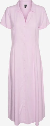 VERO MODA Jurk 'VERO MODA - VMLINN SS 7/8 VOLUME DRESS WVN - Dames - Maxi jurken' in Roze: voorkant