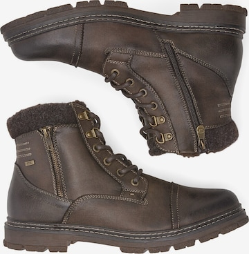 TOM TAILOR Lace-Up Boots in Brown