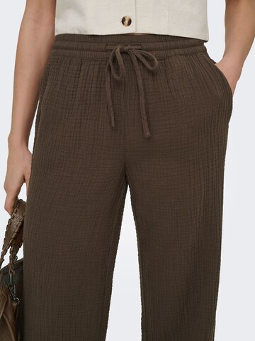 JDY Wide leg Trousers 'JDYTheis' in Brown
