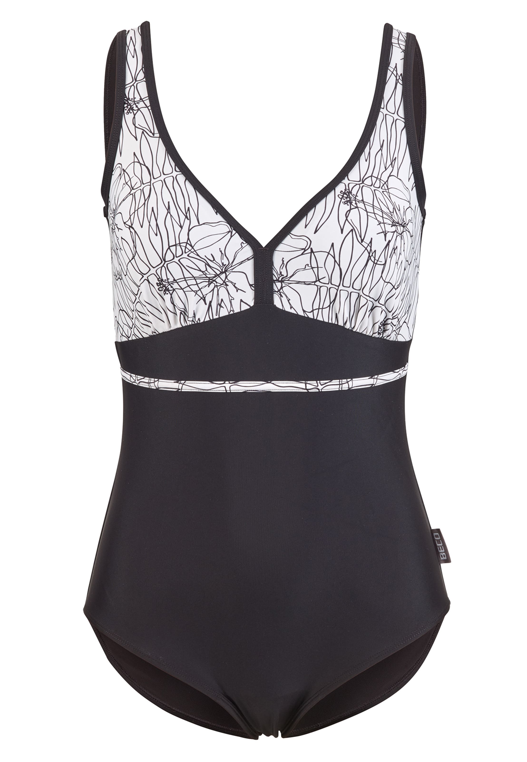 Maillot de bain 'Flower Lines' BECO the world of aquasports en noir : devant