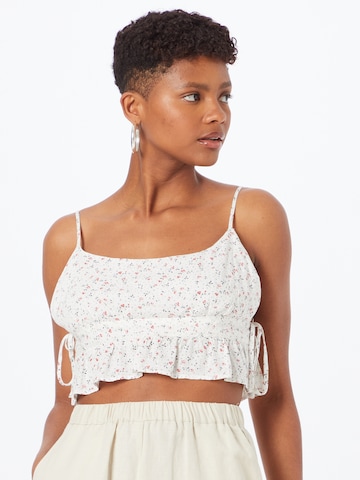 Bardot Top 'Mini Ditsy' in White: front