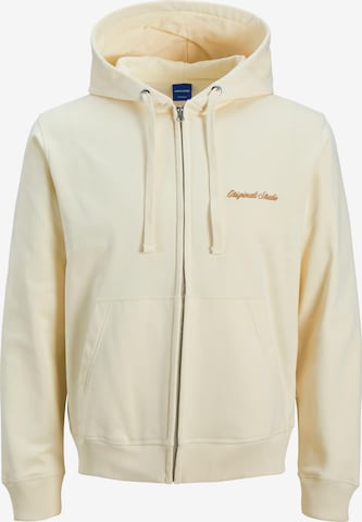 JACK & JONES Sweat jacket 'JORNorrebro' in White: front