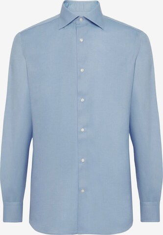 Coupe regular Chemise Boggi Milano en bleu : devant