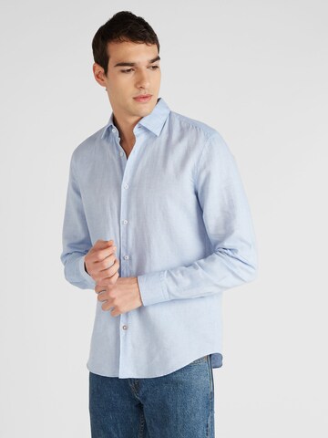 Coupe regular Chemise 'HAL' BOSS en bleu : devant